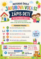 Z&Aacute;PIS DET&Iacute; DO MATERSKEJ &Scaron;KOLY NA &Scaron;K. ROK 2026/2027