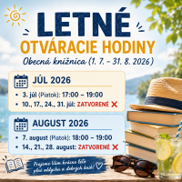 LETN&Eacute; OTV&Aacute;RACIE HODINY V KNIŽNICI